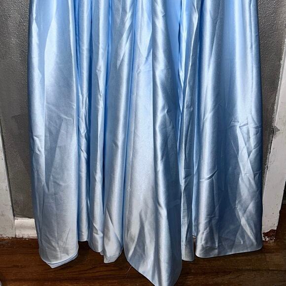 TS Couture Lin Ting Evening Gown Sky Blue Sequin Lace Satin A-Line With Tags - Picture 4 of 10